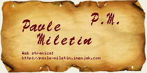 Pavle Miletin vizit kartica